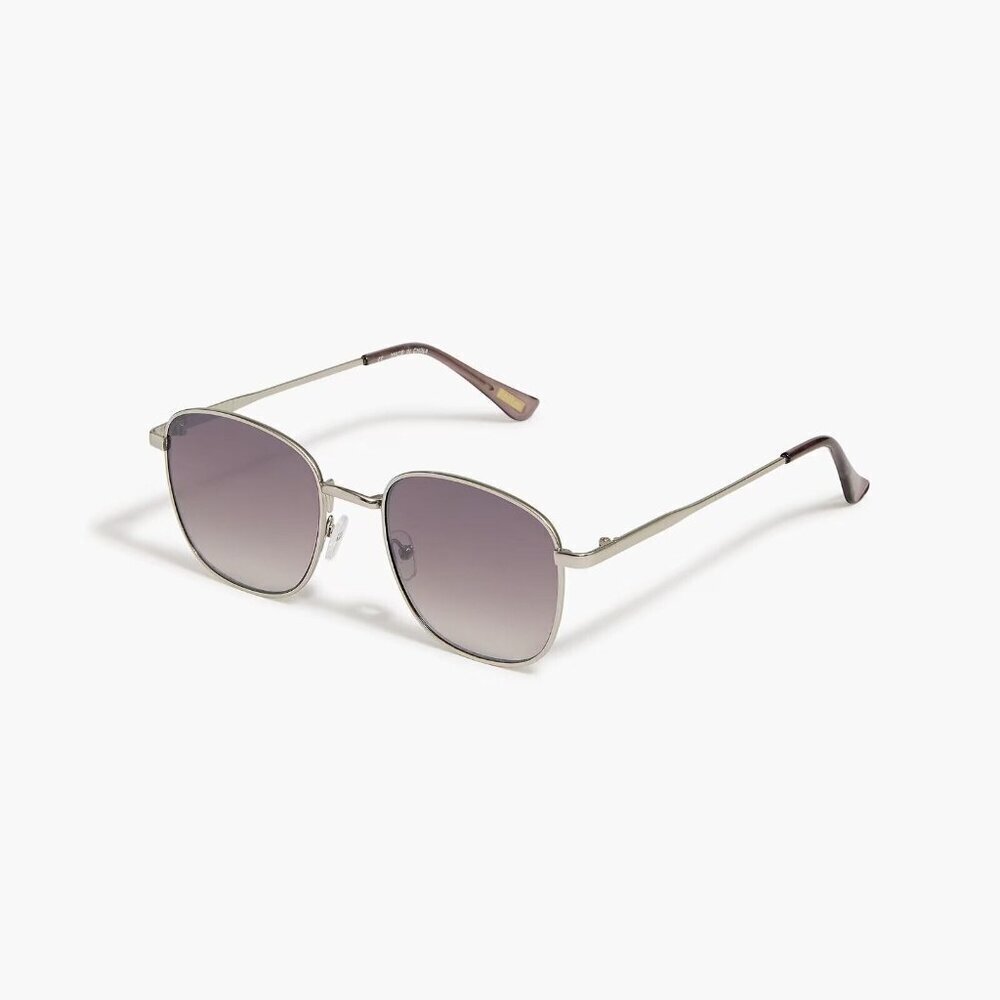 J Crew Factory Womens Metal Round Frame Sunglasses‎ in Silver $40 BZ399